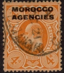 Morocco Agencies -  'British'  SG.35a  4d orange-red . fine used