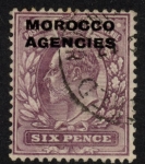 Morocco Agencies -  'British'  SG.36  6d pale dull purple . fine used