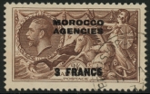 Morocco Agencies -  'French'  SG.225  3f on 2s6d chocolate-brown.  VFU.