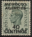 Morocco Agencies -  'Spanish'  SG.169 KGVI  40c on 4d grey-green.  fine used.