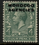 Morocco Agencies -  'British'  SG.59  4d grey-green  mounted mint.