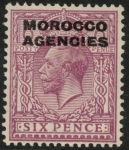 Morocco Agencies -  'British'  SG.60  6d purple. mounted mint.