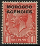 Morocco Agencies -  'British'  SG.43  1d. scarlet.  mounted mint.