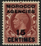 Morocco Agencies -  'French'  SG.218  15c on 1½d. red-brown. U/M (MNH)