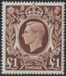 1939-48 SG.478c  £1.00 brown U/M (MNH)
