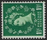 SG.517a  1½d green  (1952 Tudor Wmk sideways) U/M (MNH)