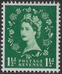 SG.542  1½d green  (1955 Edward Crown Wmk.) U/M (MNH)