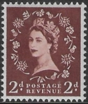 SG.543  2d red brown  (1955 Edward Crown Wmk.) U/M (MNH)