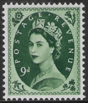 SG.551  9d bronze green.  (1955 Edward Crown Wmk.) U/M (MNH)