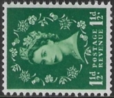 SG.542a 1½d  green (1955 Edward Crown Wmk. sideways.) U/M (MNH)
