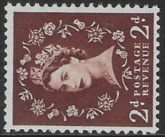 SG.543a  2d  red-brown. (1955 Edward Crown Wmk. sideways.) U/M (MNH)