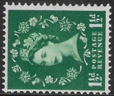SG.572b  1½d green  (1958 Multi Crowns sideways Wmk.) U/M (MNH)
