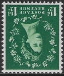 SG.572wi  1½d green (1958 Multi Crowns inverted Wmk.) U/M (MNH)
