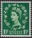 SG.589  1½d green (1958 2nd graphites) U/M (MNH)