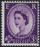 SG.592a  3d deep lilac. (misplaced lines clear of perfs) (1958 2nd graphites) Lightly Mounted  Mint