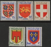 1949 France SG.1049-53 Provisional Coat of Arms. U/M (MNH)
