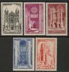 1944 France SG.891-5 Cathedrals of France Set of 5 values U/M (MNH)