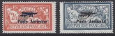 1927 France SG.455-6 'AIR' overprinted 'Poste Aerienne'. M/M