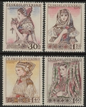 1956 Czechoslovakia SG.952-5 National Costumes (2nd) Set of 4 values U/M (MNH)