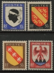 1946 France SG.971-4 Coat of Arms Set of 4 values U/M (MNH)