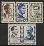 1957 France SG.1329-33 Heroes of the Resistance (1) Set of 5 values  U/M (MNH)