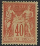1881 France - SG.269 40c red/yellow TII (N under U) lightly mounted mint