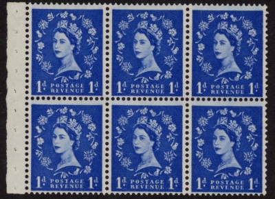 SB31 Crowns 6x 1d, upright wmk. whiter paper. perf I good perfs.U/M (MNH) SB31 Crowns 6x 1d, upright wmk. whiter paper. perf I good perfs.U/M (MNH)