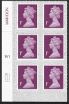 U2920  1p deep crimson M18L Cyld. W1  grid position  R1 C1  SBP T3 s/L  Walsall/ISP  U/M (MNH)