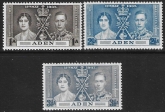 1937 Aden SG.13-15 Coronation set 3 values U/M (MNH)