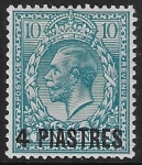 1913 British Levant  SG.39  4pi on 10d turquoise blue. mounted mint.