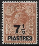 1921 British Levant  SG.45  7½pi on 5d brown. mounted mint.