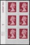 U2962 £2.55 dp.rose-red  M17L cyld. D1 grid position R4 C1 SBP   L/s  DLR  U/M (MNH)