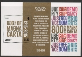 2015 Jersey MS.1954  800th Anniv. of Magna Carta. mini sheet. Face Value £1.50 U/M (MNH)