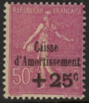 1929  France SG.477  50c + 25c magenta 'sinking fund'.  M/M