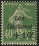 1929  France SG.476  40c + 10c green 'sinking fund'.  M/M