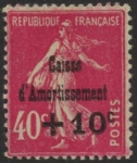 1930 France SG.485  40c + 10c cerise 'sinking fund'.  M/M