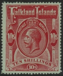 1914 Falkland Islands - SG.68  10/-  red/green. mounted mint.