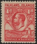 1929 Falkland Islands - SG.117  1d scarlet. mounted mint.