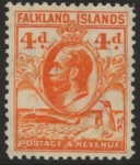 1932 Falkland Islands - SG.120  4d orange. mounted mint.