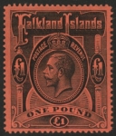 1914 Falkland Islands - SG.69  £1  black/red.U/M (MNH)