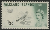 1962  Falkland Islands  SG.193a  ½d.black & green. De La Printing. U/M (MNH)