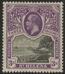 1913 St Helena.  SG.81 3/- black & violet. lightly mounted mint.