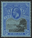 1913 St Helena.  SG.80 2/- black & blue/blue. lightly mounted mint.