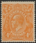 1915  Australia  SG.22a  4d. yellow orange.  mounted mint.