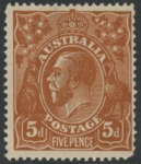 1915  Australia  SG.23  5d brown (perf 14¼ line). U/M (MNH)