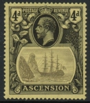 1924 Ascension Island  SG.15  4d grey-black and black/yellow. mounted mint.