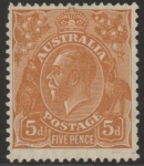 1930 Australia  SG.103a  5d orange-brown Die II Perf 13½ x 12½  mounted mint.