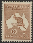 1929 Australia  SG.107  6d chestnut Perf 12  wmk 'small crown over A' mounted mint.