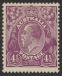 1928 Australia  SG.103  4½d  Perf 13½ x12½  wmk 'small crown over A' mounted mint.