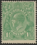 1923 Australia  SG.61 1½d green.Perf 14  U/M (MNH).